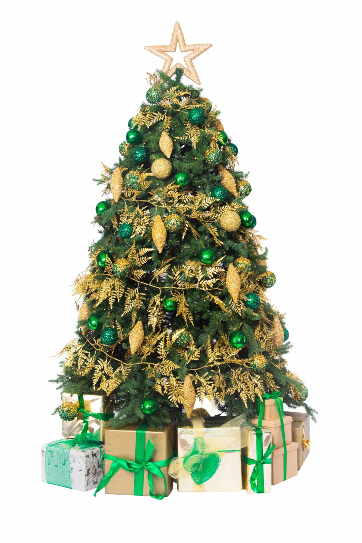 Artificial Christmas Tree with Parcels - Enchanted Emerald
