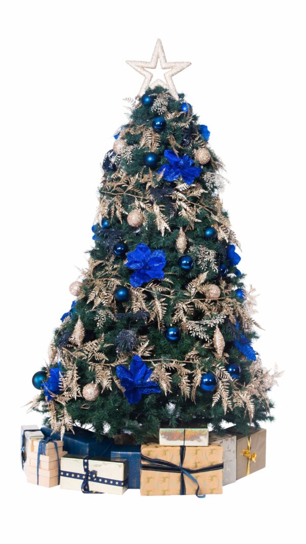 Artificial Christmas Tree with Parcels - Midnight Elegance