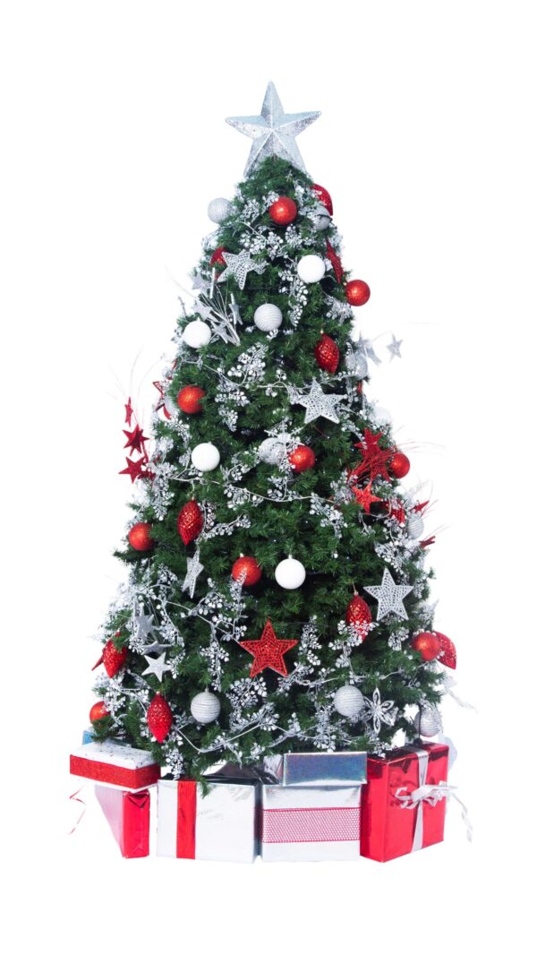 Artificial Christmas Tree with Parcels - Crimson Christmas