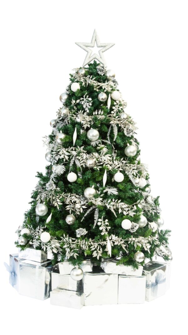 Artificial Christmas Tree with Parcels - Simply Silver